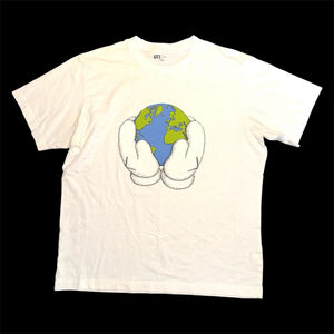 KAWS X Uniqlo White Peace For All Shirt Size XL